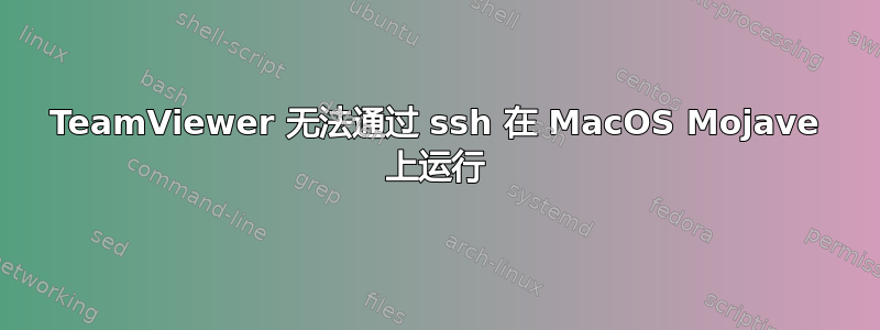 TeamViewer 无法通过 ssh 在 MacOS Mojave 上运行