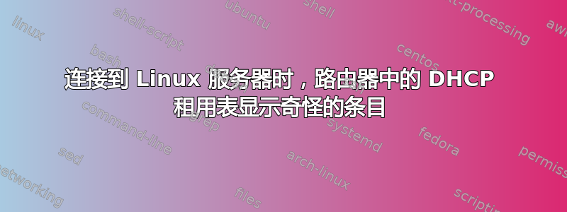 连接到 Linux 服务器时，路由器中的 DHCP 租用表显示奇怪的条目