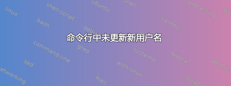 命令行中未更新新用户名