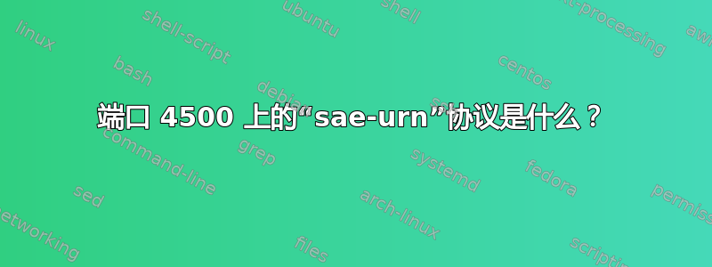 端口 4500 上的“sae-urn”协议是什么？