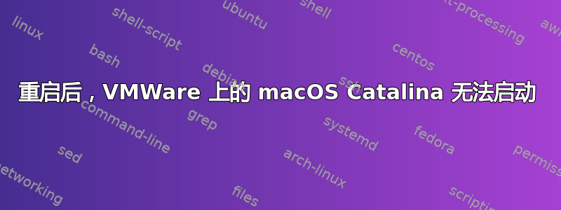 重启后，VMWare 上的 macOS Catalina 无法启动