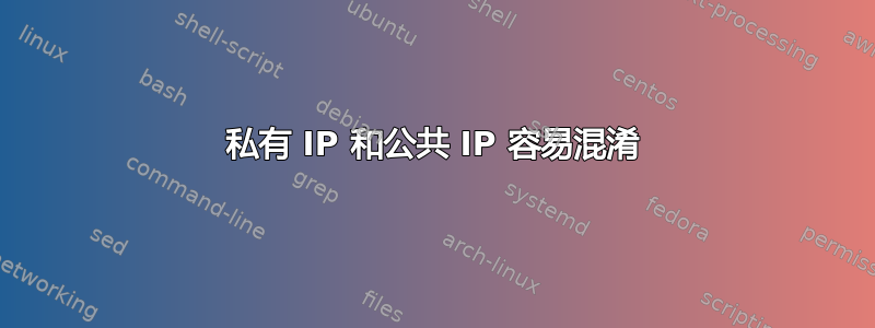 私有 IP 和公共 IP 容易混淆