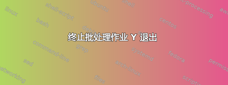 终止批处理作业 Y 退出