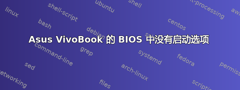 Asus VivoBook 的 BIOS 中没有启动选项