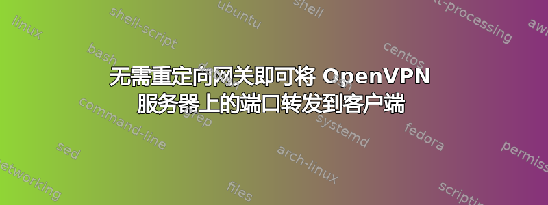 无需重定向网关即可将 OpenVPN 服务器上的端口转发到客户端