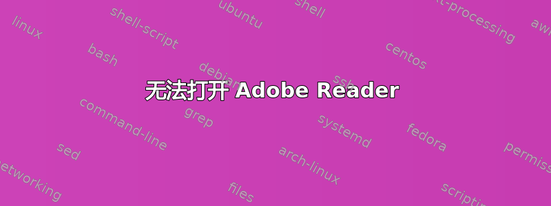 无法打开 Adob​​e Reader