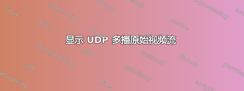 显示 UDP 多播原始视频流