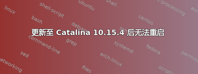 更新至 Catalina 10.15.4 后无法重启