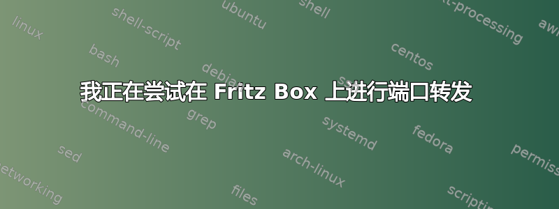 我正在尝试在 Fritz Box 上进行端口转发