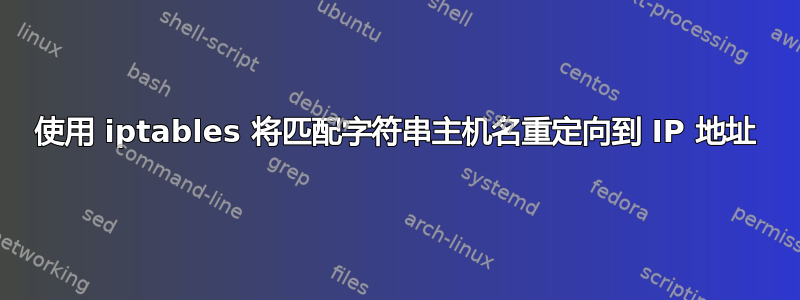 使用 iptables 将匹配字符串主机名重定向到 IP 地址