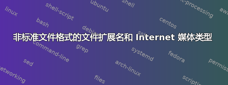 非标准文件格式的文件扩展名和 Internet 媒体类型