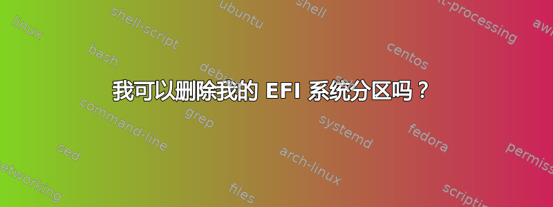 我可以删除我的 EFI 系统分区吗？