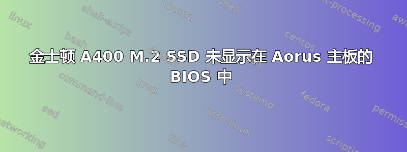 金士顿 A400 M.2 SSD 未显示在 Aorus 主板的 BIOS 中