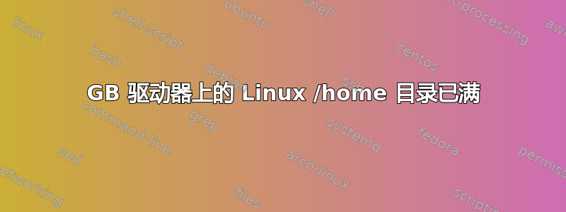 500 GB 驱动器上的 Linux /home 目录已满