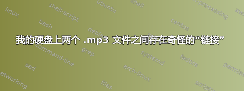 我的硬盘上两个 .mp3 文件之间存在奇怪的“链接”