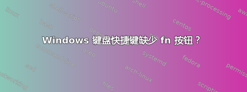 Windows 键盘快捷键缺少 fn 按钮？