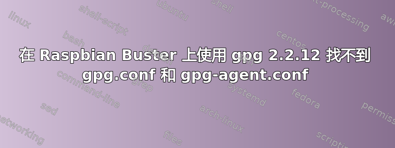 在 Raspbian Buster 上使用 gpg 2.2.12 找不到 gpg.conf 和 gpg-agent.conf