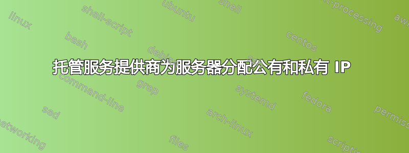 托管服务提供商为服务器分配公有和私有 IP