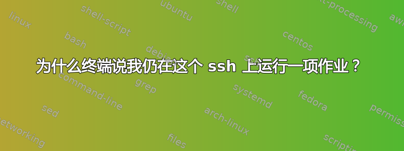 为什么终端说我仍在这个 ssh 上运行一项作业？