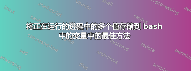 将正在运行的进程中的多个值存储到 bash 中的变量中的最佳方法