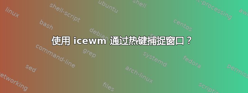 使用 icewm 通过热键捕捉窗口？