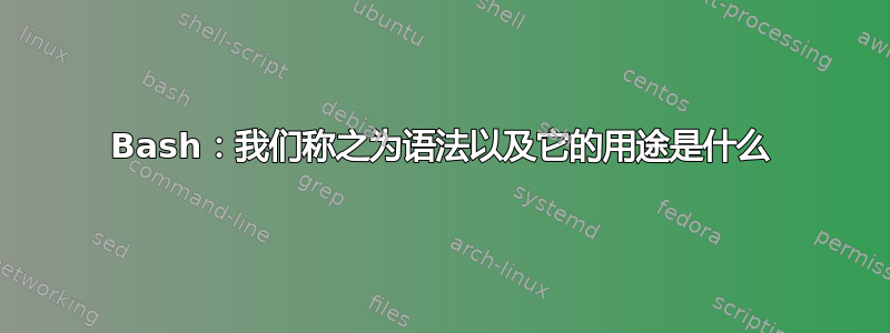 Bash：我们称之为语法以及它的用途是什么