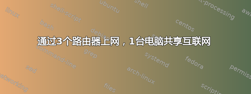 通过3个路由器上网，1台电脑共享互联网