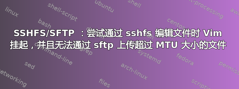 SSHFS/SFTP ：尝试通过 sshfs 编辑文件时 Vim 挂起，并且无法通过 sftp 上传超过 MTU 大小的文件