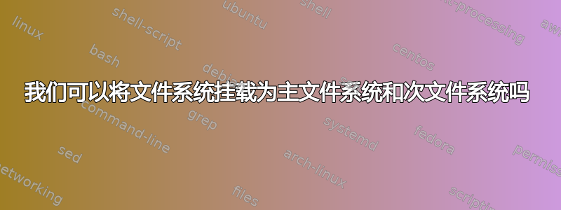 我们可以将文件系统挂载为主文件系统和次文件系统吗