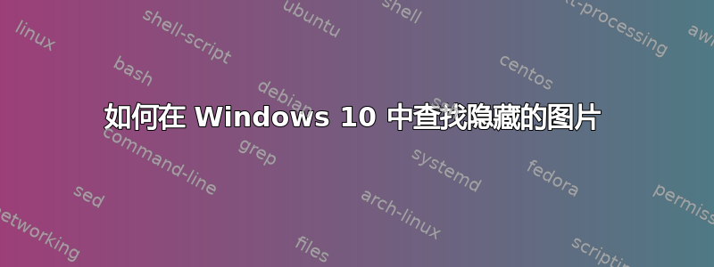 如何在 Windows 10 中查找隐藏的图片