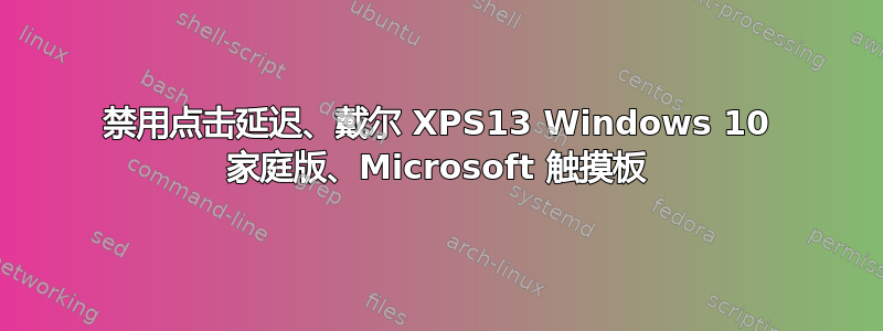 禁用点击延迟、戴尔 XPS13 Windows 10 家庭版、Microsoft 触摸板