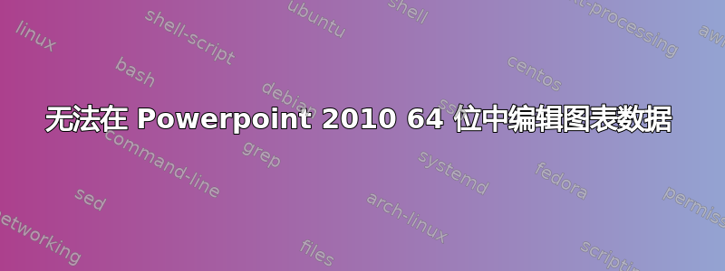 无法在 Powerpoint 2010 64 位中编辑图表数据