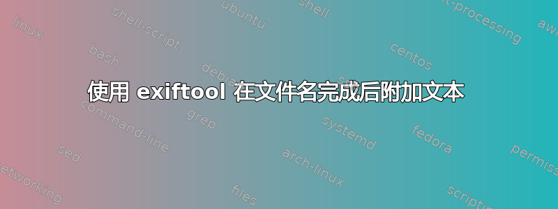 使用 exiftool 在文件名完成后附加文本