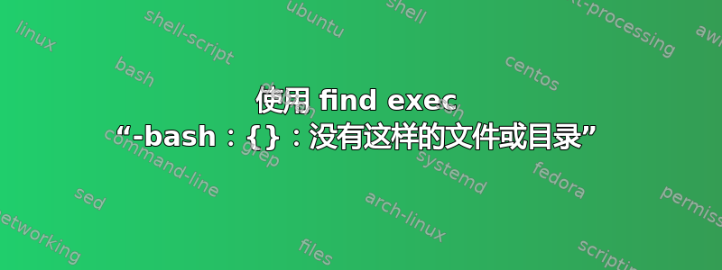 使用 find exec “-bash：{}：没有这样的文件或目录”