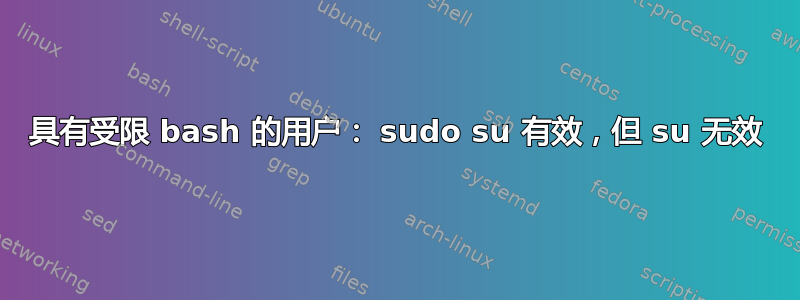 具有受限 bash 的用户： sudo su 有效，但 su 无效