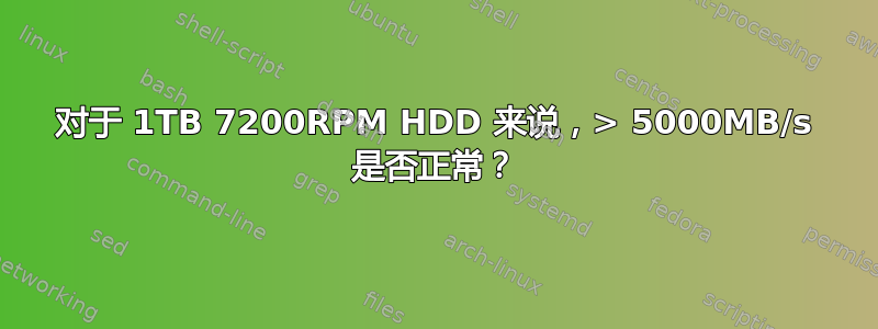 对于 1TB 7200RPM HDD 来说，> 5000MB/s 是否正常？