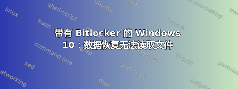 带有 Bitlocker 的 Windows 10：数据恢复无法读取文件