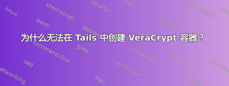 为什么无法在 Tails 中创建 VeraCrypt 容器？