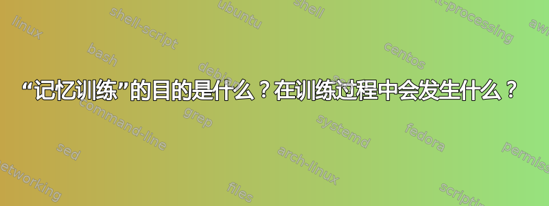 “记忆训练”的目的是什么？在训练过程中会发生什么？