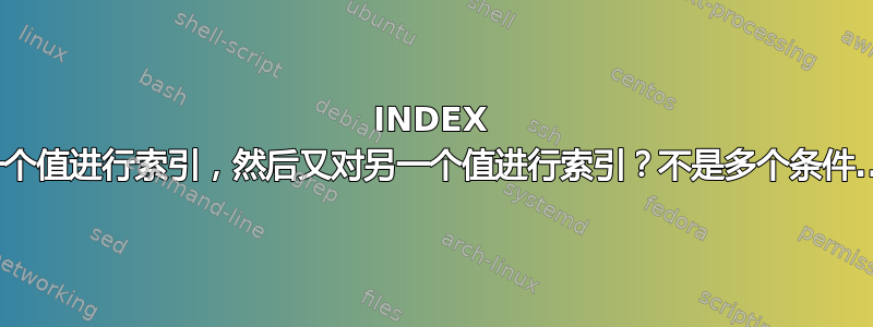 INDEX 数组公式先对一个值进行索引，然后又对另一个值进行索引？不是多个条件...是顺序条件？