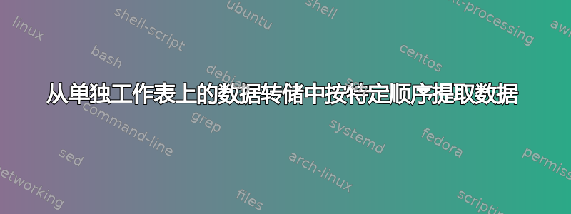 从单独工作表上的数据转储中按特定顺序提取数据