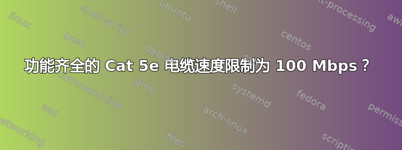 功能齐全的 Cat 5e 电缆速度限制为 100 Mbps？