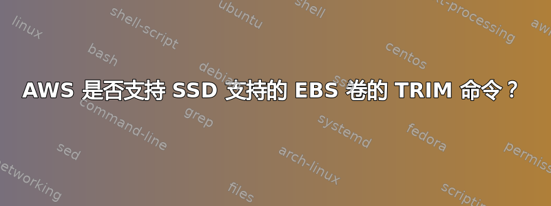 AWS 是否支持 SSD 支持的 EBS 卷的 TRIM 命令？