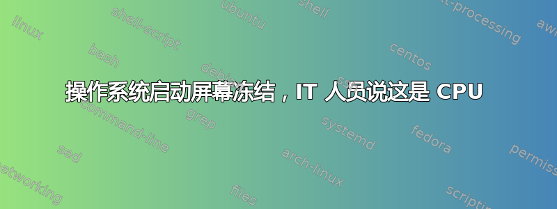 操作系统启动屏幕冻结，IT 人员说这是 CPU