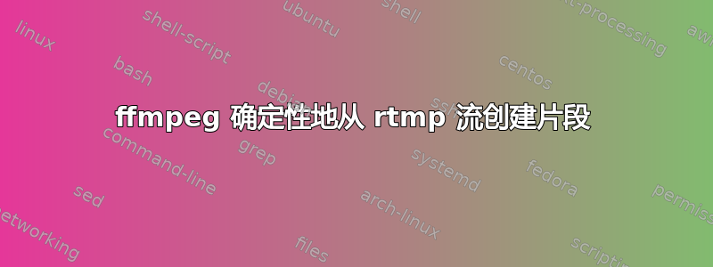 ffmpeg 确定性地从 rtmp 流创建片段