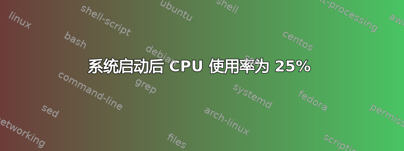 系统启动后 CPU 使用率为 25%