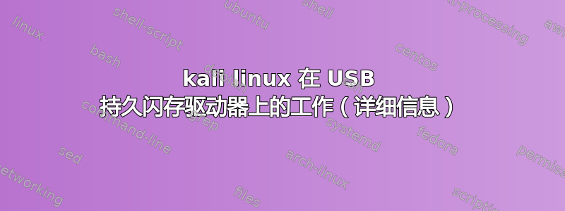 kali linux 在 USB 持久闪存驱动器上的工作（详细信息）