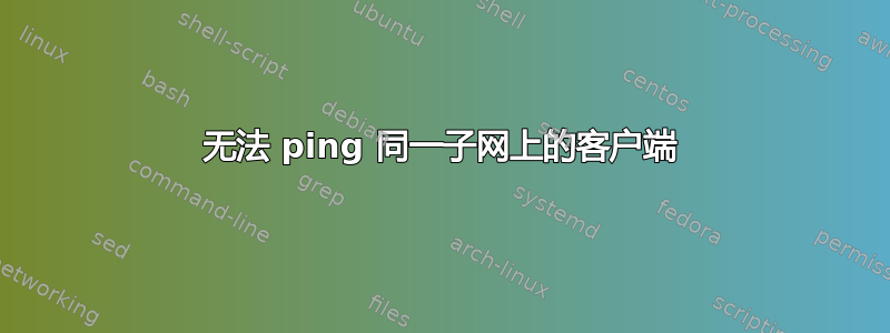 无法 ping 同一子网上的客户端