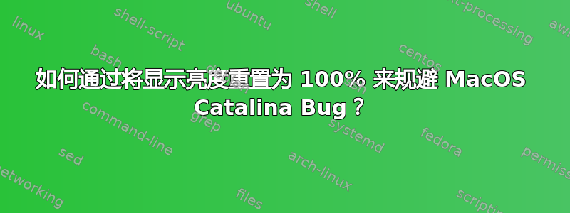 如何通过将显示亮度重置为 100% 来规避 MacOS Catalina Bug？