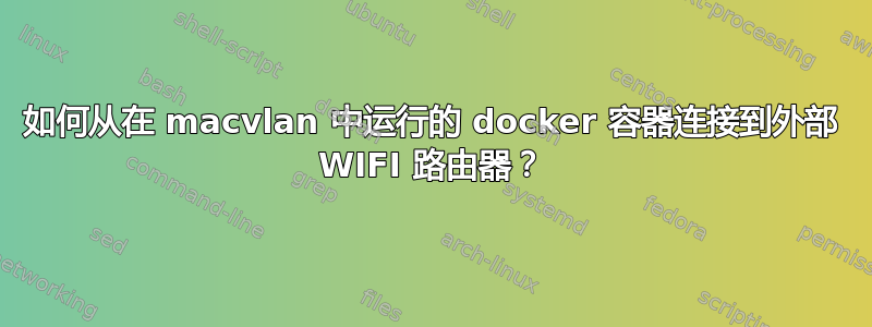 如何从在 macvlan 中运行的 docker 容器连接到外部 WIFI 路由器？